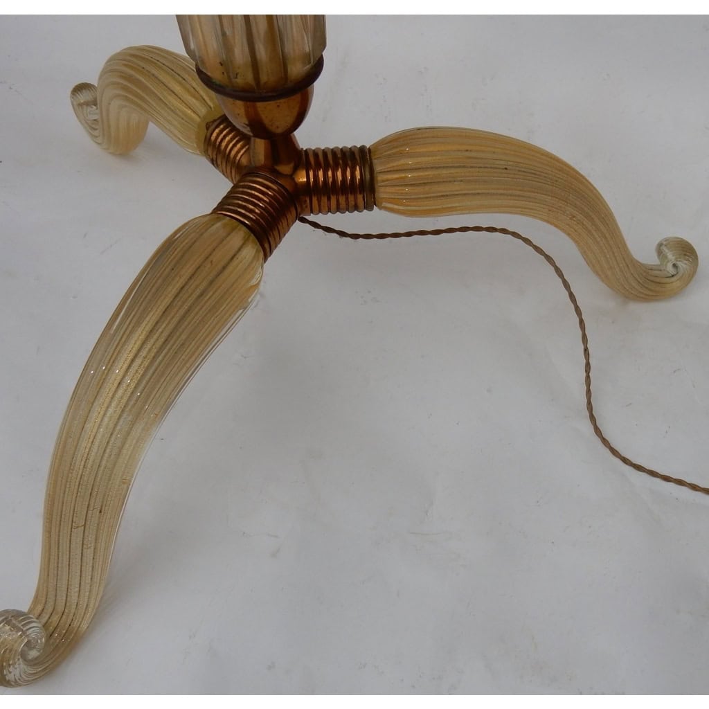 1950/70 Lampadaire Tripode Barovier & Toso Avec Paillons d’Or | Biron 1950/70 Lampadaire Tripode Barovier & Toso Avec Paillons d’Or