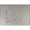 Dessin au crayon et aquarelle sur papier représentant un homme allongé, XXème siècle. | Biron ||||||