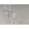 Dessin au crayon et aquarelle sur papier représentant un homme allongé, XXème siècle. | Biron Dessin au crayon et aquarelle sur papier représentant un homme allongé, XXème siècle.