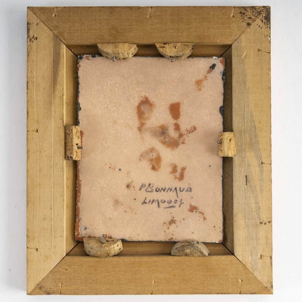 Miniature émaillée sur cuivre, signée de Paul Bonnaud, Limoges, fin du XIXe- début XXe siècle, période Art Nouveau | Biron Miniature émaillée sur cuivre, signée de Paul Bonnaud, Limoges, fin du XIXe- début XXe siècle, période Art Nouveau