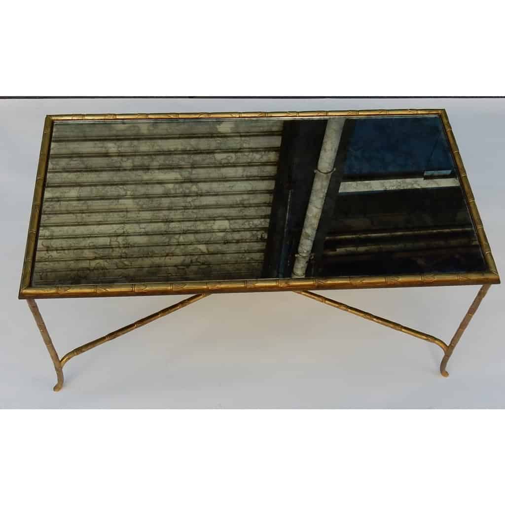 1970′ Table Basse Décor Bambou Maison Baguès