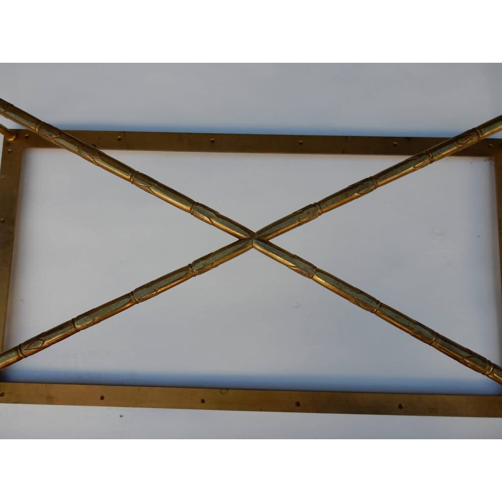 1970′ Table Basse Décor Bambou Maison Baguès