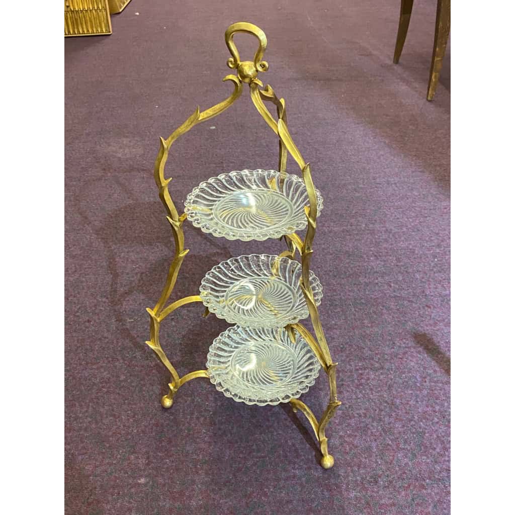 1950/70 Porte Assiettes Maison Bagués Décor Branchage Bronze Poli | Biron ||||||||||||||||