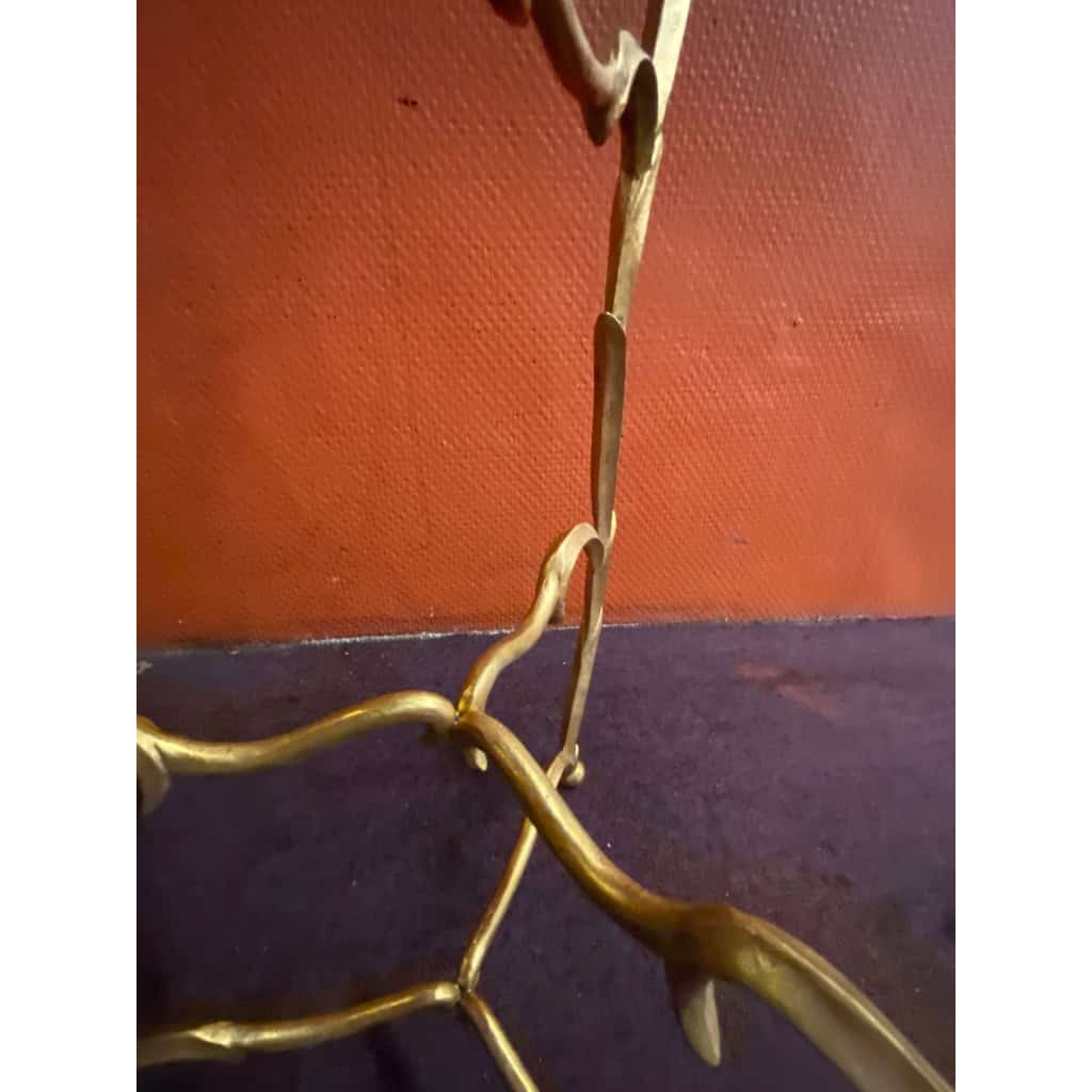 1950/70 Porte Assiettes Maison Bagués Décor Branchage Bronze Poli | Biron 1950/70 Porte Assiettes Maison Bagués Décor Branchage Bronze Poli