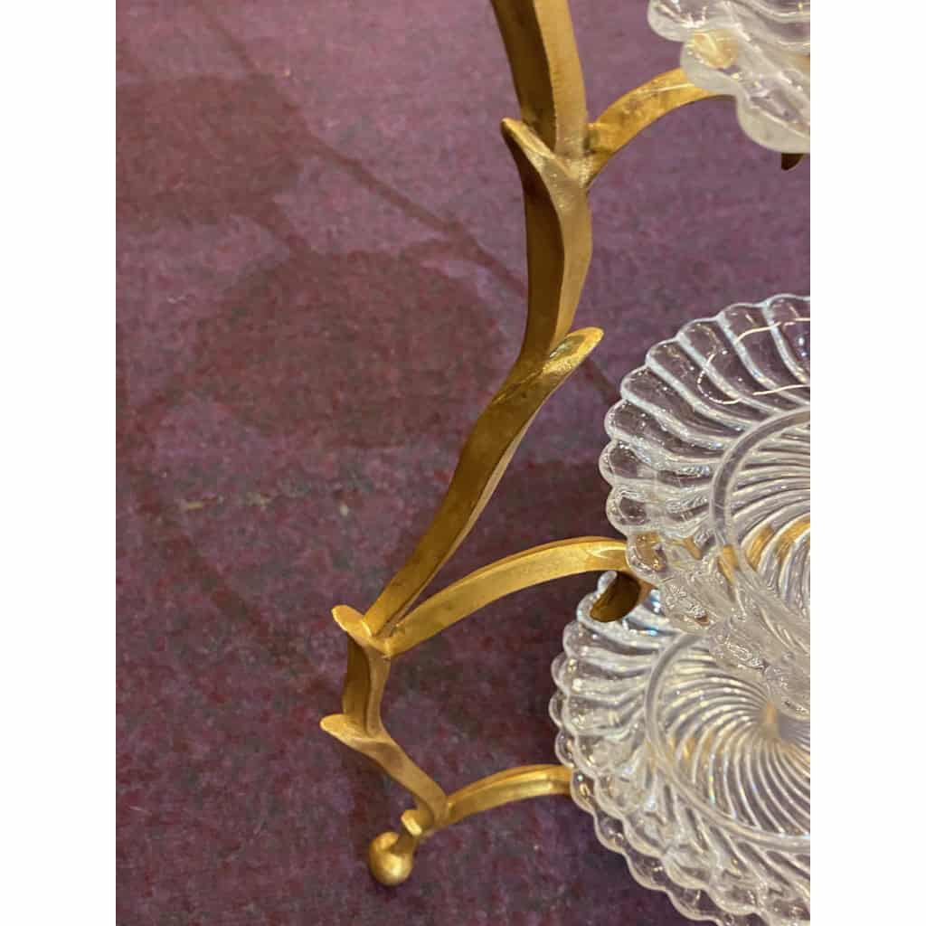 1950/70 Porte Assiettes Maison Bagués Décor Branchage Bronze Poli | Biron 1950/70 Porte Assiettes Maison Bagués Décor Branchage Bronze Poli