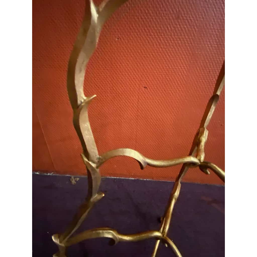1950/70 Porte Assiettes Maison Bagués Décor Branchage Bronze Poli | Biron 1950/70 Porte Assiettes Maison Bagués Décor Branchage Bronze Poli