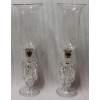 1950/70 Paire de Bougeoirs En Cristal Baccarat Signés Avec Photophores