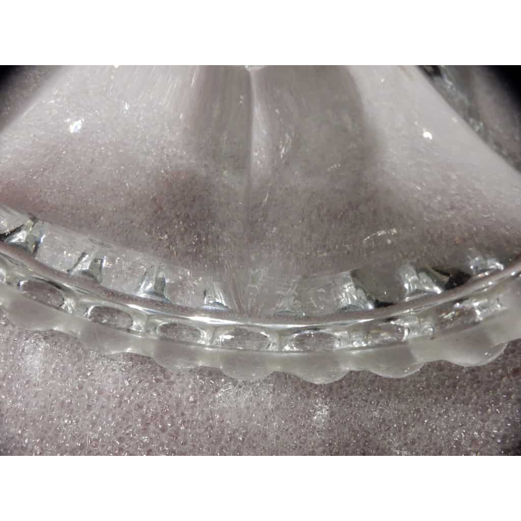 1950/70 Paire de Bougeoirs En Cristal Baccarat Signés Avec Photophores