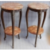 1970′ Paire de Sellettes en Bronze Doré Style LXV Plateaux Brèche De Saint-Maximin VENDU 12