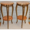 1970′ Paire de Sellettes en Bronze Doré Style LXV Plateaux Brèche De Saint-Maximin VENDU 17