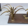 1970′ Table Basse Pélican Et Roseau En Bronze De Christian Techoueyres