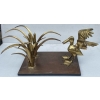 1970′ Table Basse Pélican Et Roseau En Bronze De Christian Techoueyres