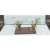 1970′ Table Basse Pélican Et Roseau En Bronze De Christian Techoueyres
