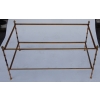1970′ Table Basse Maison Baguès Décor Bambou en Laiton et Miroir Oxydé | Biron 1970′ Table Basse Maison Baguès Décor Bambou en Laiton et Miroir Oxydé
