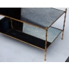 1970′ Table Basse Maison Baguès Décor Bambou en Laiton et Miroir Oxydé | Biron 1970′ Table Basse Maison Baguès Décor Bambou en Laiton et Miroir Oxydé