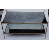 1970′ Table Basse Maison Baguès Décor Bambou en Laiton et Miroir Oxydé | Biron 1970′ Table Basse Maison Baguès Décor Bambou en Laiton et Miroir Oxydé