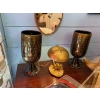 1970′ Paire de Lampes Cristal Murano Noir et Or Attribuées à Toso