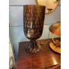 1970′ Paire de Lampes Cristal Murano Noir et Or Attribuées à Toso