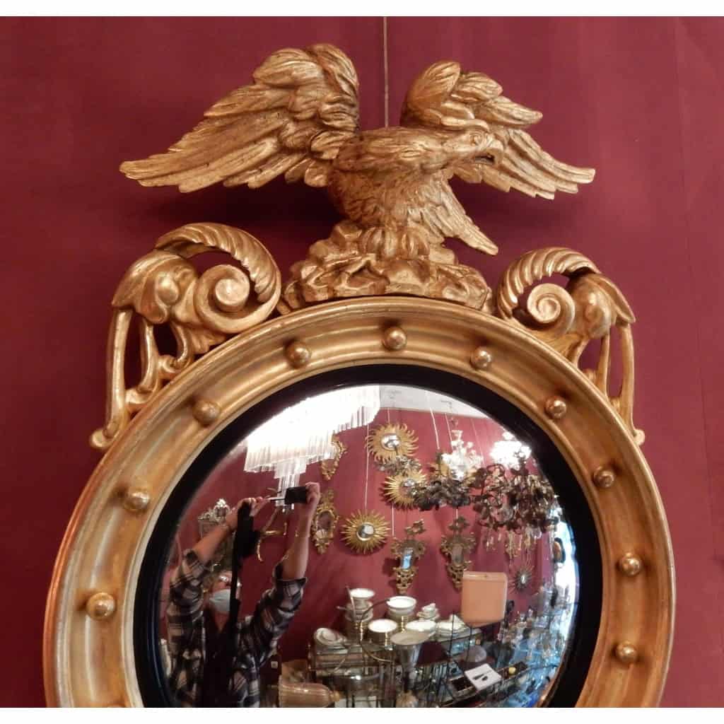 1880/1900′ Miroir Convexe à l’Aigle, Bois Doré | Biron 1880/1900′ Miroir Convexe à l’Aigle, Bois Doré