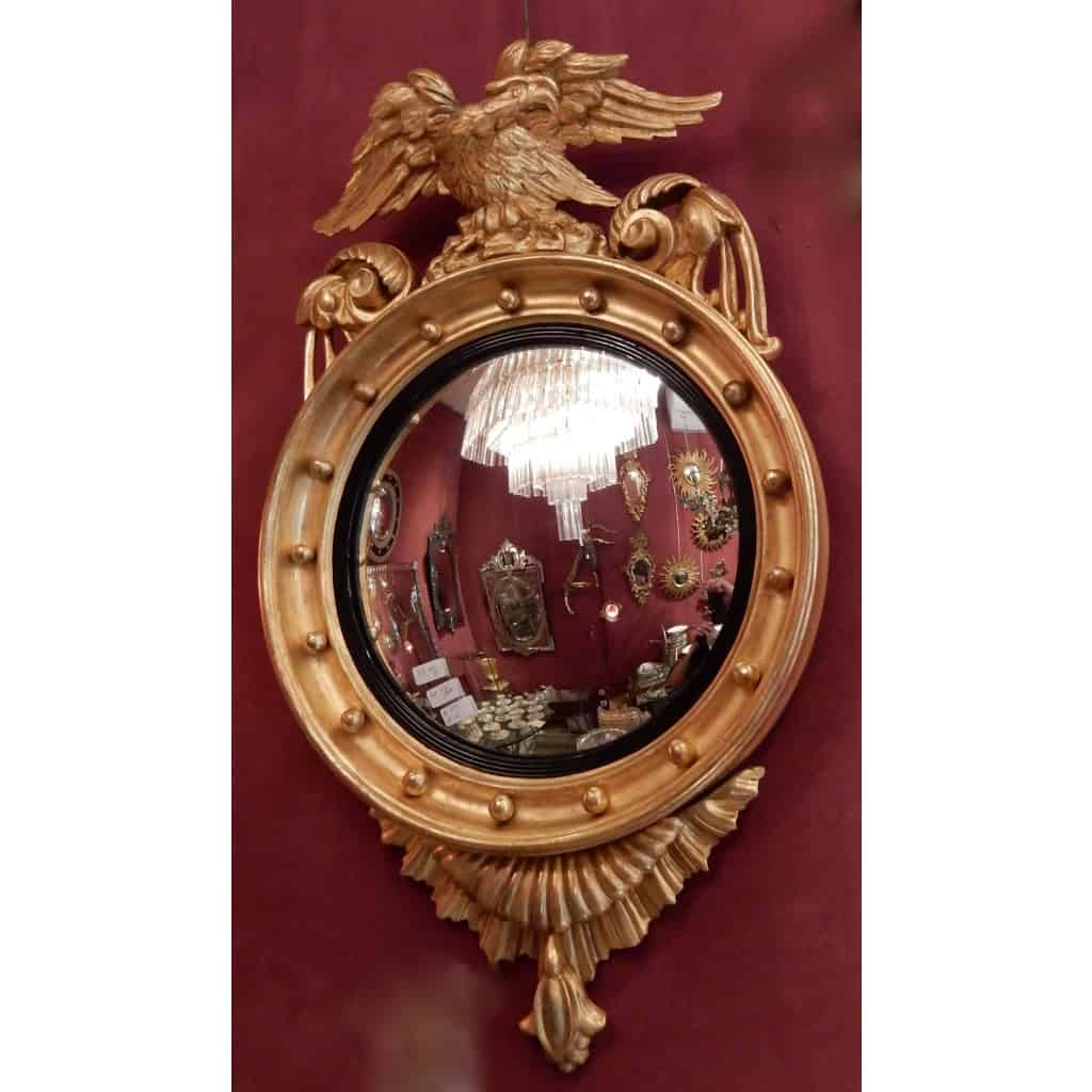 1880/1900′ Miroir Convexe à l’Aigle, Bois Doré | Biron 1880/1900′ Miroir Convexe à l’Aigle, Bois Doré
