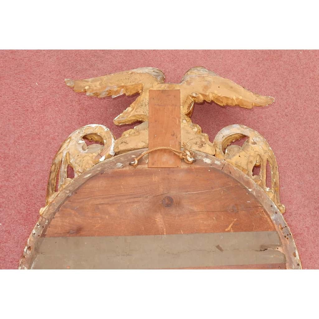 1880/1900′ Miroir Convexe à l’Aigle, Bois Doré | Biron 1880/1900′ Miroir Convexe à l’Aigle, Bois Doré