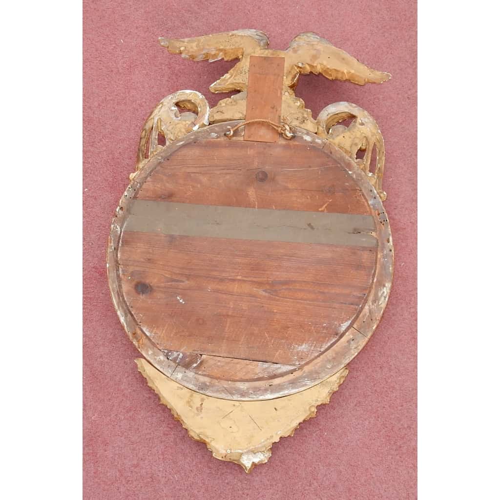 1880/1900′ Miroir Convexe à l’Aigle, Bois Doré | Biron 1880/1900′ Miroir Convexe à l’Aigle, Bois Doré