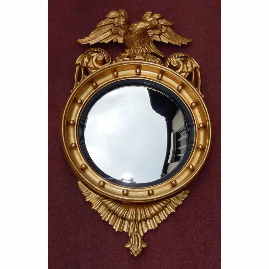 1880/1900′ Miroir Convexe à l’Aigle, Bois Doré | Biron 1880/1900′ Miroir Convexe à l’Aigle, Bois Doré