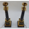 1950/70 Paire De Lampes DLG Maison Jansen, Laiton et Marbre Vert De Mer
