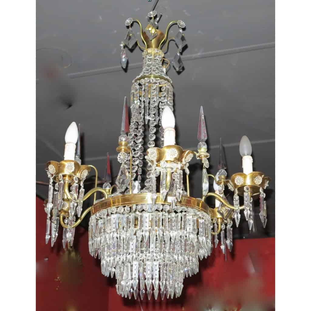 1950′ Lustre Baguès à 6 Branches et 6 Poignards | Biron ||||||||