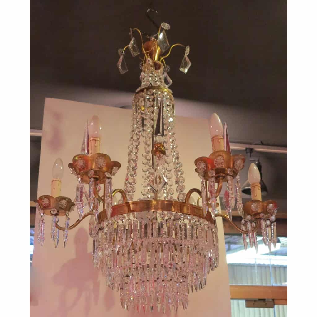 1950′ Lustre Baguès à 6 Branches et 6 Poignards | Biron 1950′ Lustre Baguès à 6 Branches et 6 Poignards