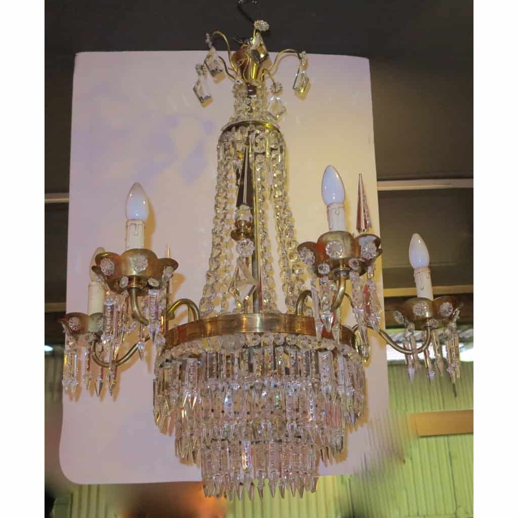 1950′ Lustre Baguès à 6 Branches et 6 Poignards | Biron 1950′ Lustre Baguès à 6 Branches et 6 Poignards
