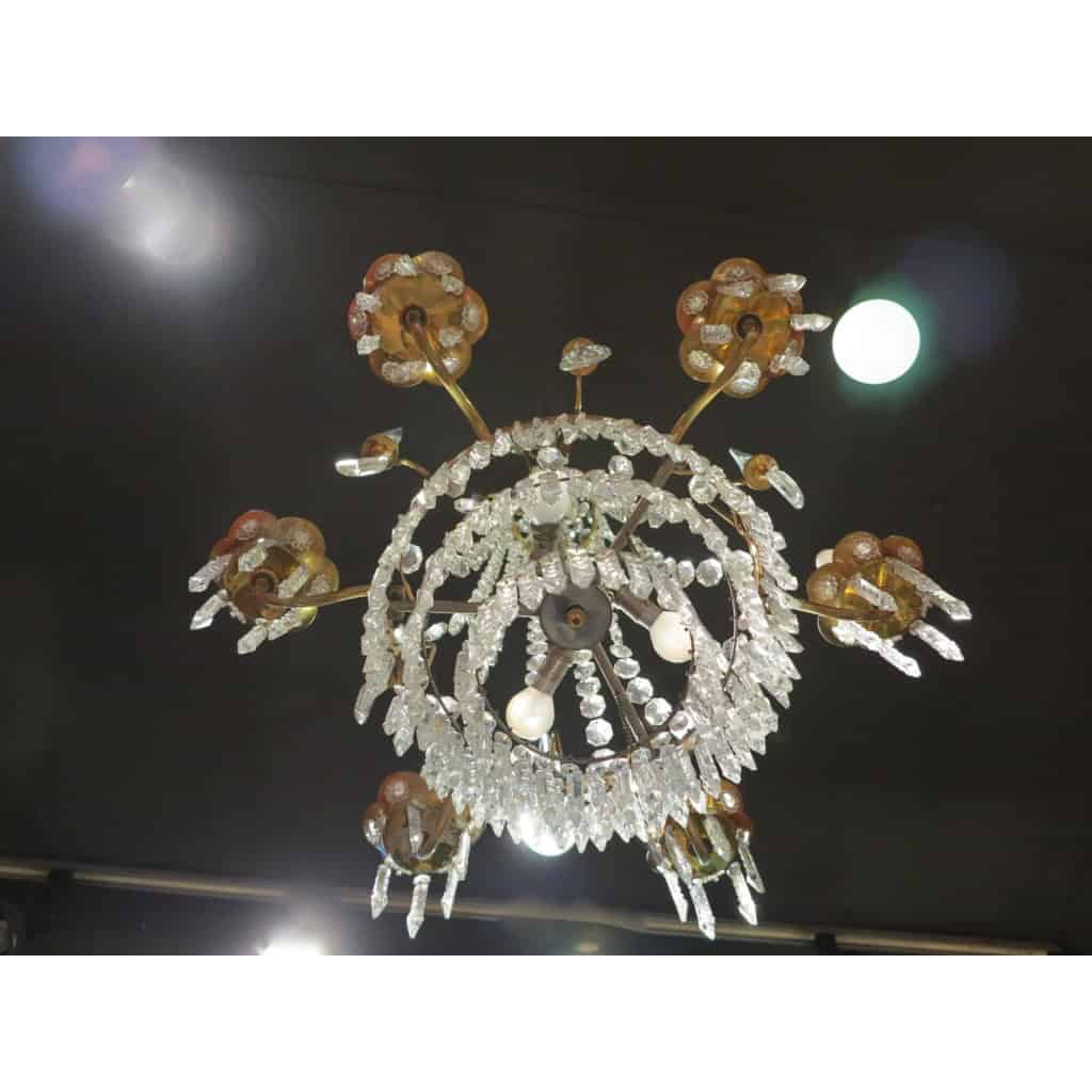 1950′ Lustre Baguès à 6 Branches et 6 Poignards | Biron 1950′ Lustre Baguès à 6 Branches et 6 Poignards