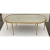 1970′ Table Basse Maison Charles Forme Ovale, Jansen Ou Baguès Décor Palmier en Bronze Doré avec Plateaux Miroirs Vieillis | Biron 1970′ Table Basse Maison Charles Forme Ovale, Jansen Ou Baguès Décor Palmier en Bronze Doré avec Plateaux Miroirs Vieillis