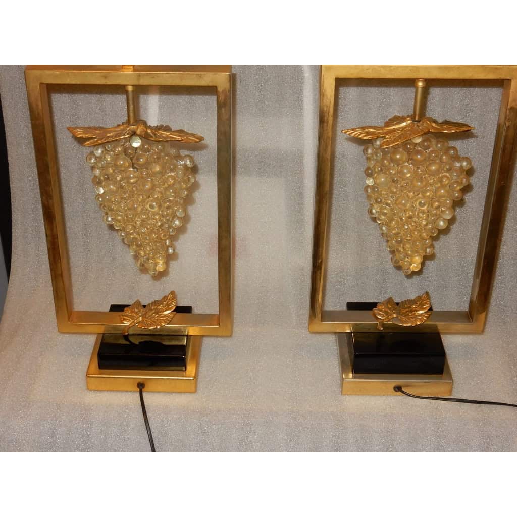 1970′ Paire De Lampes Ou Similaires à la Grappe de Raisin | Biron 1970′ Paire De Lampes Ou Similaires à la Grappe de Raisin