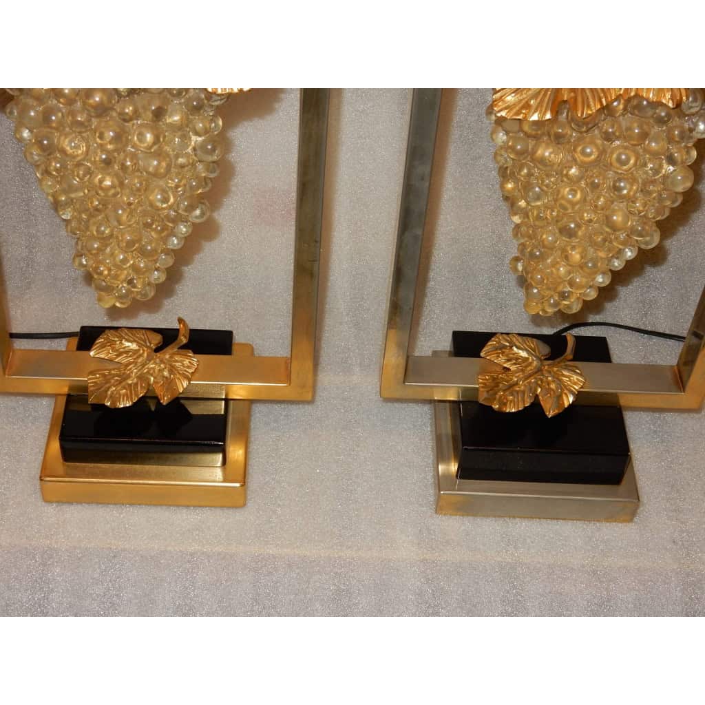 1970′ Paire De Lampes Ou Similaires à la Grappe de Raisin | Biron 1970′ Paire De Lampes Ou Similaires à la Grappe de Raisin
