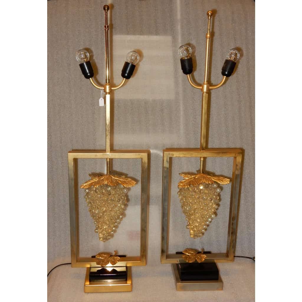 1970′ Paire De Lampes Ou Similaires à la Grappe de Raisin | Biron 1970′ Paire De Lampes Ou Similaires à la Grappe de Raisin