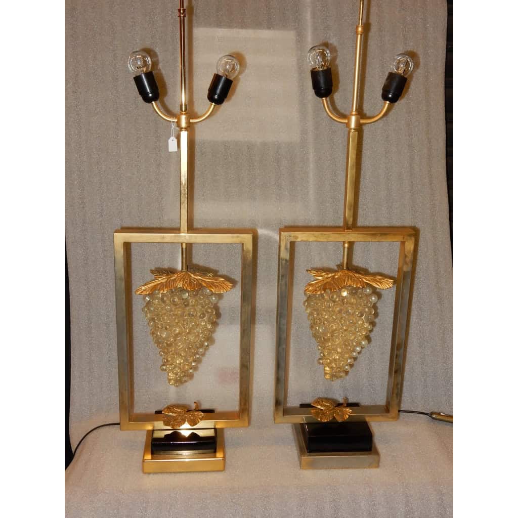 1970′ Paire De Lampes Ou Similaires à la Grappe de Raisin | Biron 1970′ Paire De Lampes Ou Similaires à la Grappe de Raisin