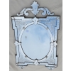 Miroir Venise aux Angles en Débord à Fronton Tain Mercure avec Fleurs Gravées et Supports de Pose 10
