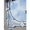 Miroir Venise aux Angles en Débord à Fronton Tain Mercure avec Fleurs Gravées et Supports de Pose 15