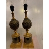 1950/70 Paire De Lampes à l’Ananas en Bronze Maison Charles Non Signées VENDU | Biron ||||||||||||