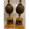 1950/70 Paire De Lampes à l’Ananas en Bronze Maison Charles Non Signées VENDU | Biron 1950/70 Paire De Lampes à l’Ananas en Bronze Maison Charles Non Signées