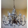 1950/70 Lustre Maison Baguès Feuillage Et Fleurs 12 Lumiéres