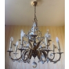 1950/70 Lustre Maison Baguès Feuillage Et Fleurs 12 Lumiéres