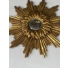 1950′ Miroir Soleil 2 Evolutions Bois Doré 75 Cm De Diamètre