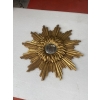 1950′ Miroir Soleil 2 Evolutions Bois Doré 75 Cm De Diamètre