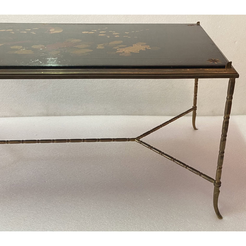 1970′ Table Basse Style Baguès Laque de Chine