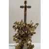1970′ Lampe Décor Corail en Bronze Doré et Amethyste Et Cristal De Roche Signée Boeltz