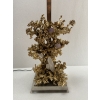 1970′ Lampe Décor Corail en Bronze Doré et Amethyste Et Cristal De Roche Signée Boeltz
