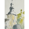 Aquarelle sur papier de Evelyne Luez, XXème siècle. | Biron Aquarelle sur papier de Evelyne Luez, XXème siècle.
