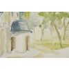 Aquarelle sur papier de Evelyne Luez, XXème siècle. | Biron Aquarelle sur papier de Evelyne Luez, XXème siècle.